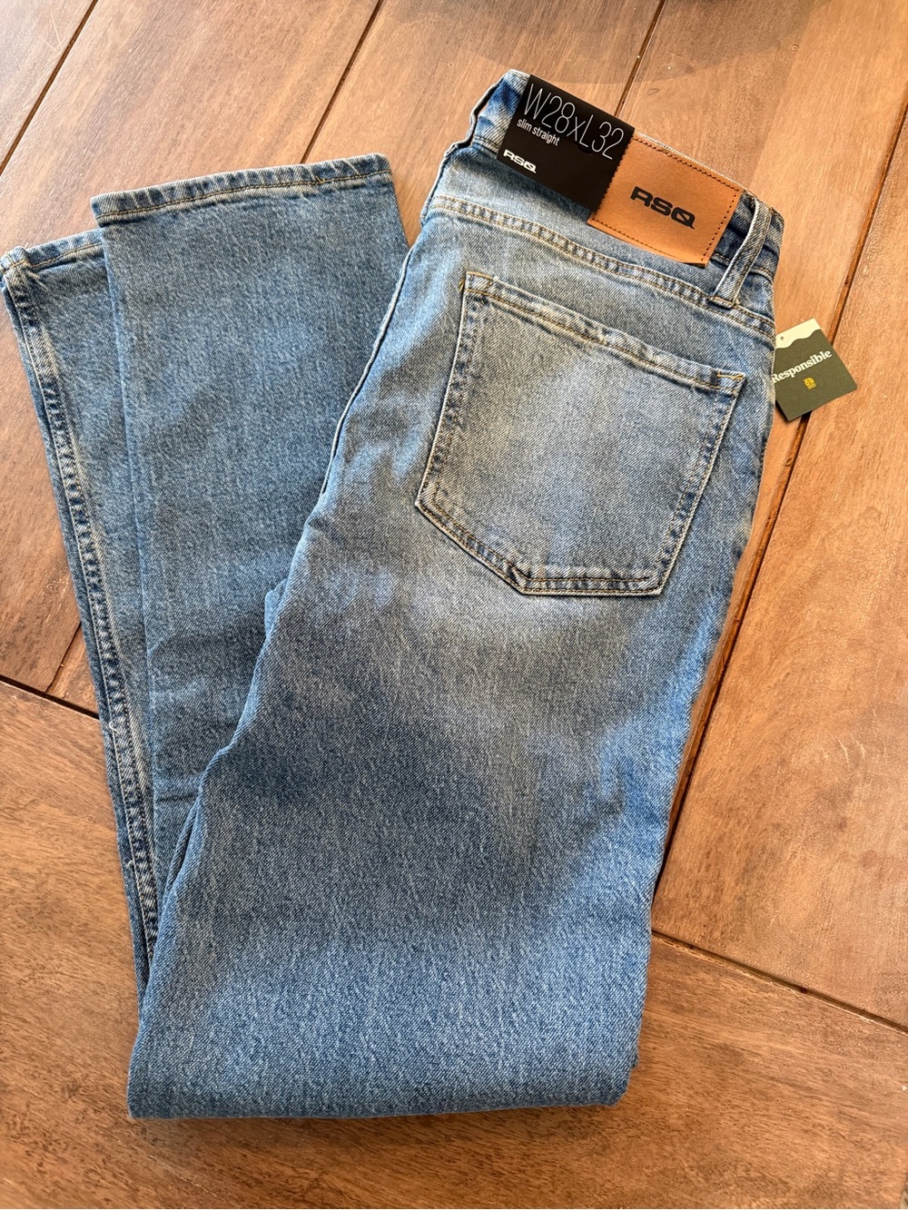 RSQ Men's Light Blue Slim Straight Jeans